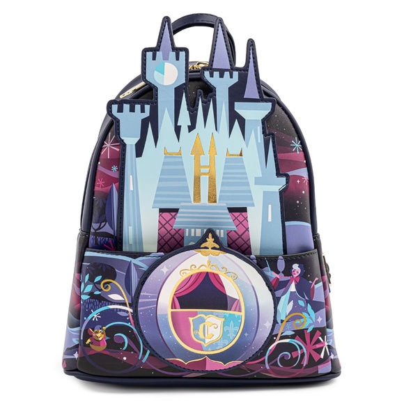 NWT Loungefly Disney Cinderella Castle Backpack Purse Bag